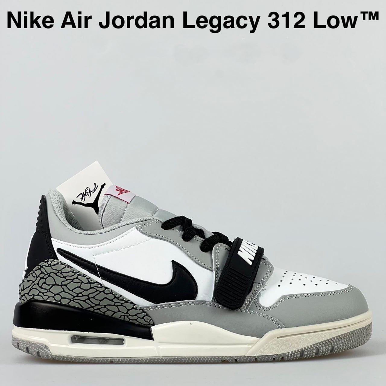 Чоловічі кросівки Nike Jordan Legacy 312 Low (сірі з білим/чорним) стильні кроси 12015 Найк vkross