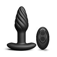 Анальна пробка з вібрацією та перлинним масажем Dorcel Spin Plug, макс. діам. 3,8 см, пульт ДК SO9019