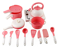 Дитячий ігровий набір Кухня (плита, посуд підсвічування, звук) 80052A рожевий| Дитяча кухня