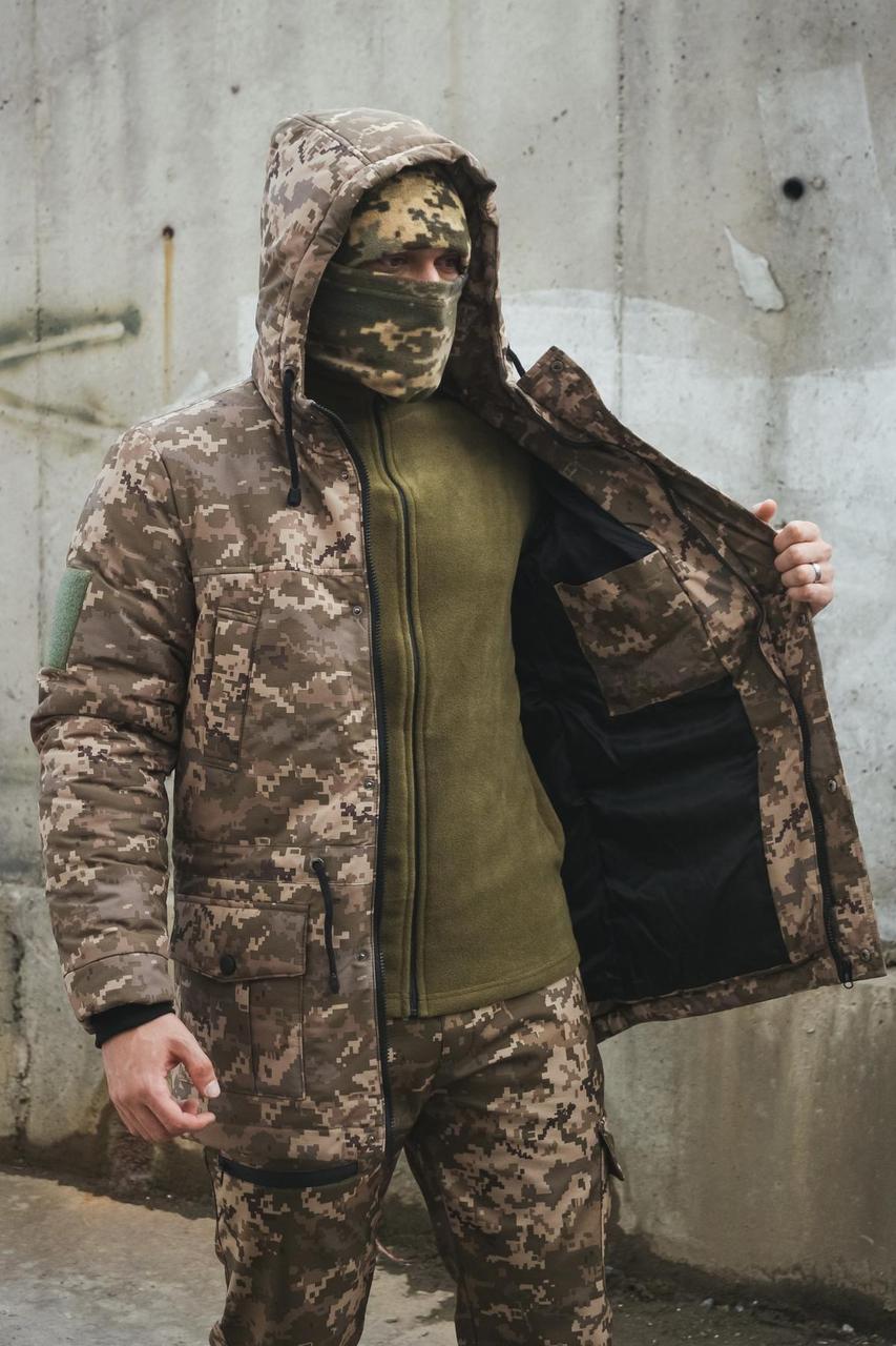 Тактична чоловіча військова куртка камуфляж піксель, утеплений чоловічий зимовий бушлат ЗСУ