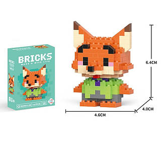 ニシコリ ユーダイ まとめ売り Конструктор фигурка Пиксели BRICKS лис Ник Уайлд Зверополис Nick