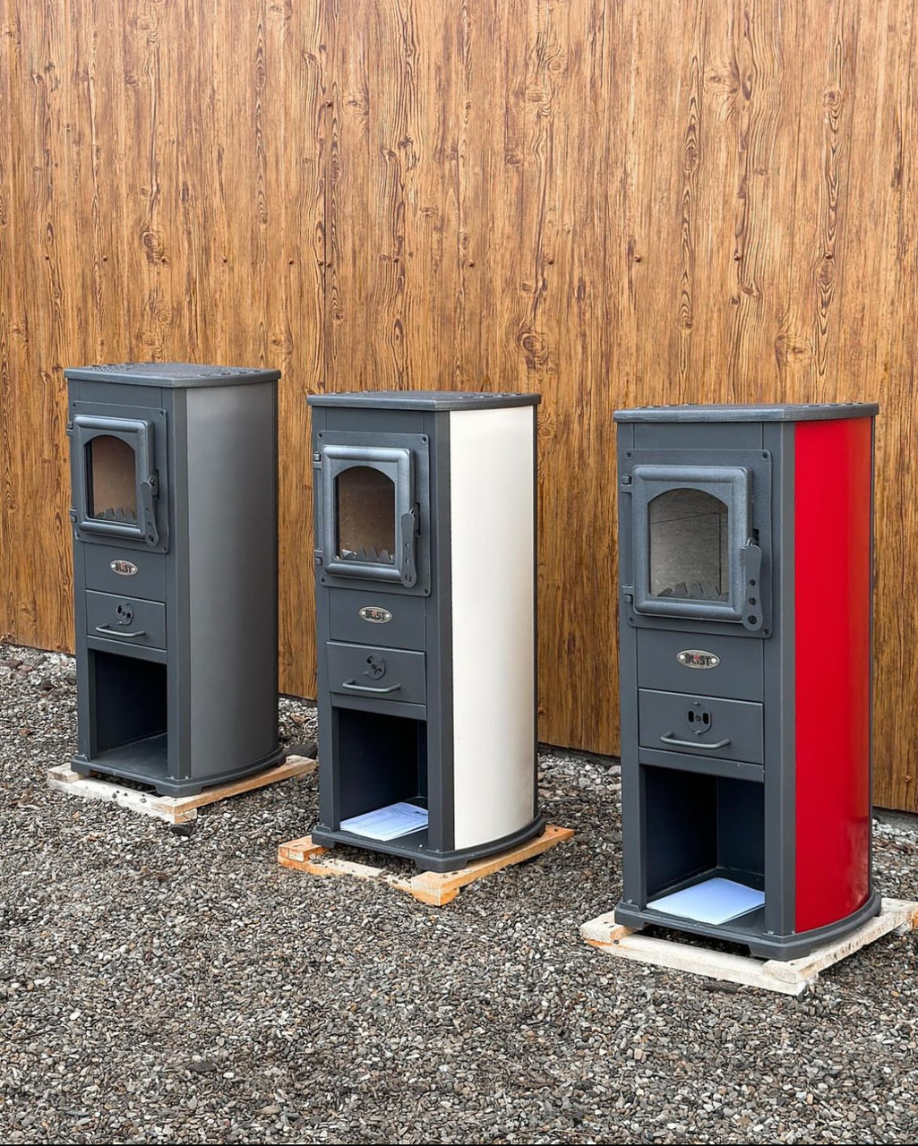 Чавунна піч BLIST Ekonomik LUX 7 кВт червона камін буржуйка коза топка на дровах Чугунна піч, фото 1