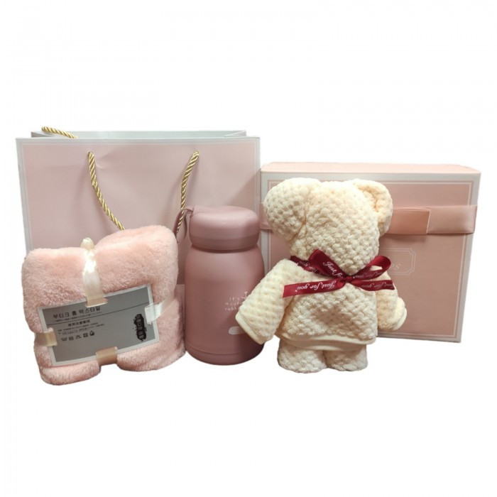 Набір подарунковий Simple Life (іграшка, термокухоль, рушник) Рожевий r_340