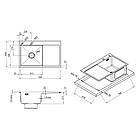 Глибока раковина в кухню Kroner 7849RHM права Графіт і кран змішувач у наборі, мийки для кухні з кранами, фото 5