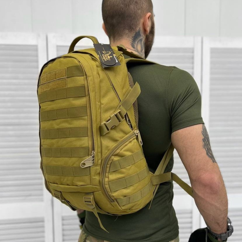 Рюкзак тактический на 35 л Койот, рюкзак милитари с мягкой спинкой, военный рюкзак 50х32х19 см - фото 6 - id-p2076958627