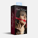 Кляп силіконовий Feral Feelings Silicon Ball Gag Red/Red, червоний ремінець, червона кулька SO8267, фото 2