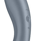 Вакуумний стимулятор з вібрацією Satisfyer Curvy Trinity 1 Bluegrey, іграшка 3в1 SO8408, фото 3