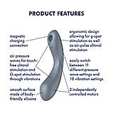 Вакуумний стимулятор з вібрацією Satisfyer Curvy Trinity 1 Bluegrey, іграшка 3в1 SO8408, фото 4