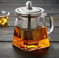 Термостійкий чайник 550 мл із заварювальним чайником із неіржавкої сталі