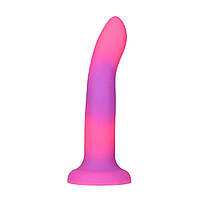 Фалоімітатор, що світиться в темряві, ADDICTION Rave 8″, Glow in the Dark Dildo Pink Purple, 20,3 см SO6850