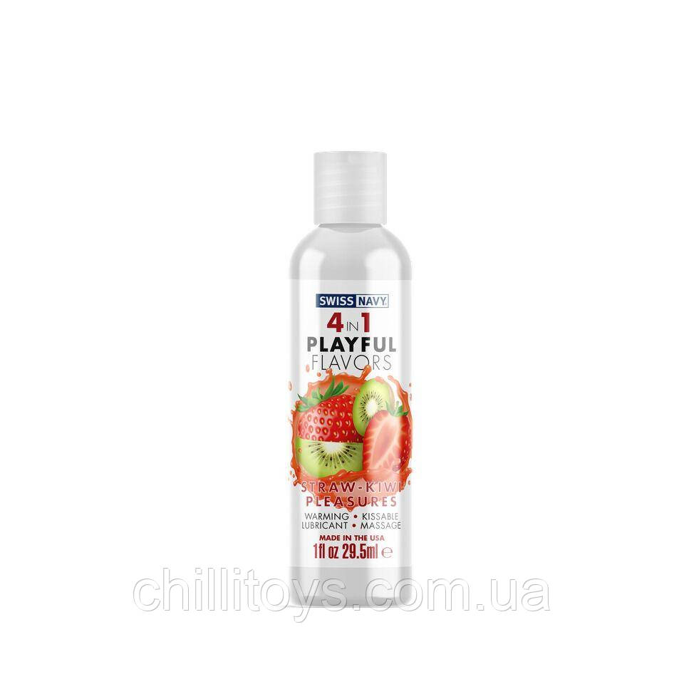 Лубрикант на водній основі Swiss Navy 4 in 1 Straw-Kiwi Pleasures 29,5мл