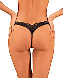 Мереживні стрінги Obsessive Donna Dream thong XS/S Black, низька посадка SO8639, фото 2