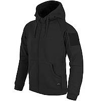 Тактическая кофта-худи Helikon-Tex® Urban Hoodie Lite (FullZip)® - Black,черная кофта НАТО с зипом и капюшоном