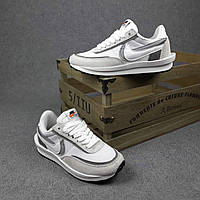 Женские кроссовки Nike Sacai білі з сірим