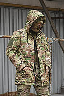 Практична зимова чоловіча тепла чоловіча парка мультикам камуфляж, чоловіча військова куртка ЗСУ