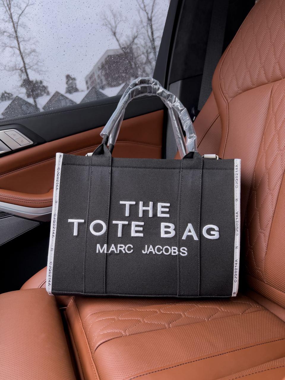 Жіноча сумка Marc Jacobs Tote Bag (чорна з білим) стильна зручна містка сумка AS462 vkross