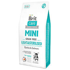 Brit care GF Mini Light & Sterilised Корм для собак мініатюрних порід з надмірною вагою або стерилізованих 7кг