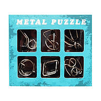 Набор головоломок металлических "Metal Puzzle" 2116, 6 штук в наборе (Синий) от LamaToys