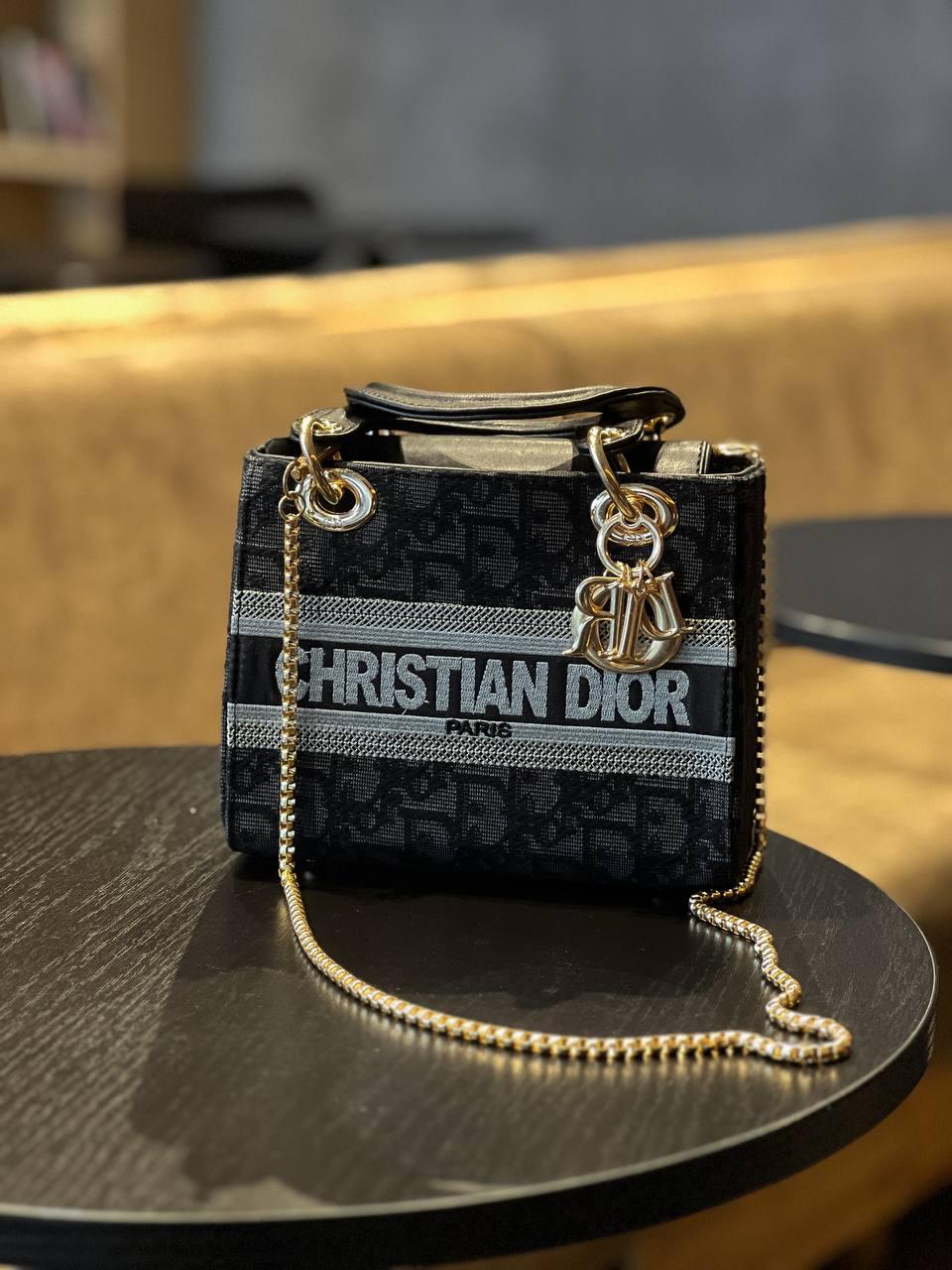 Жіноча сумка Dior (чорна) красива зручна стильна сумочка на довгому ремені AS454 vkross