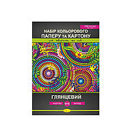 Набір кольорового картону та паперу А4 КПК-А4-16, 16 л, глянсовий PREMIUM від LamaToys