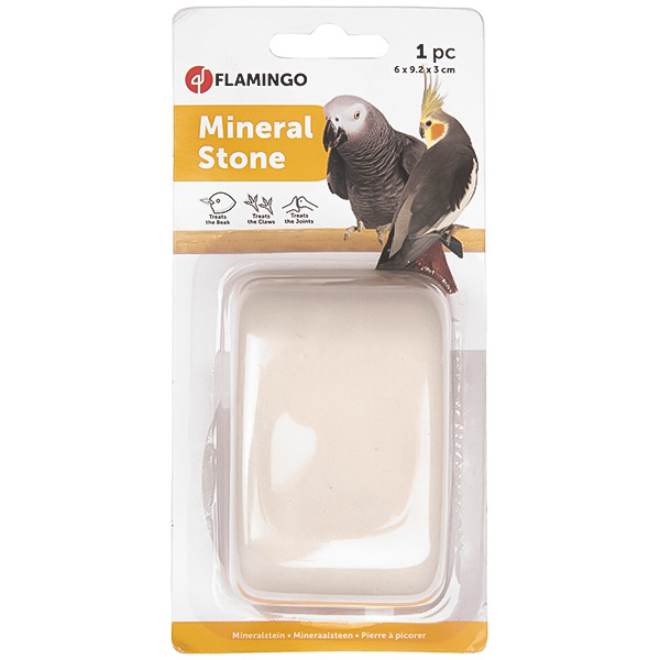 Flamingo Mineral Stone ФЛАМІНГО мінеральний камінь для птахів з вітамінами 6х9 2х3 см, фото 1