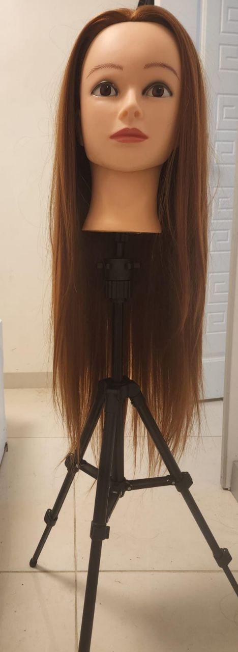 Голова манекен с натуральными волосами парикмахерская учебная для плетения 70% Болванка для причесок - фото 3 - id-p2077061023
