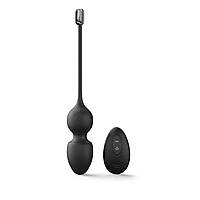 Вагінальні кульки Dorcel LOVE BALLS BLACK, вібрації та рухи внутрішньої кульки, пульт ДК SO7389