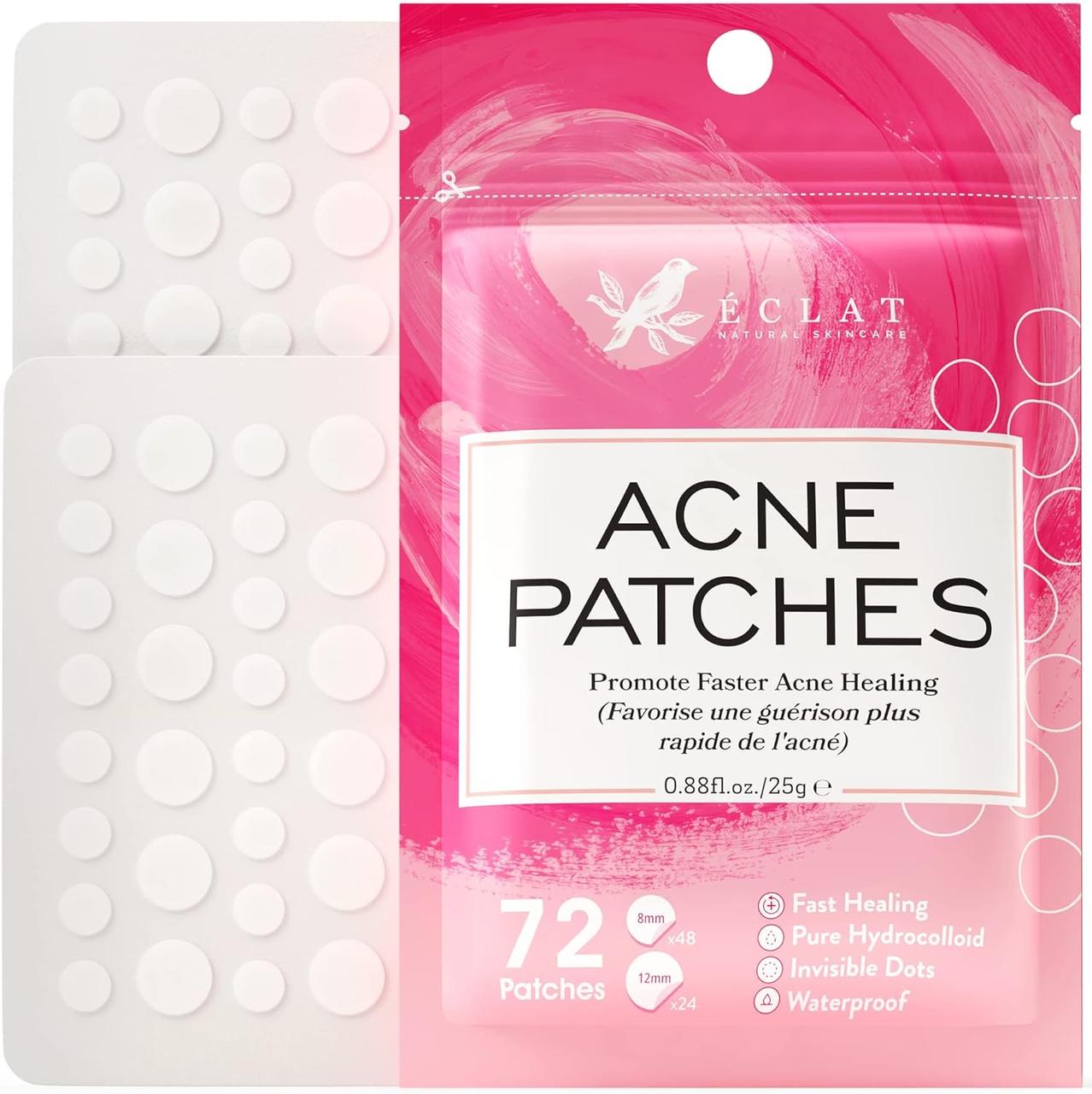 Гідроколоїдні точкові патчі від прищів Eclat Natural Skincare Acne Patches 72 шт
