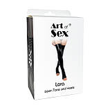 Сексуальні вінілові панчохи Art of Sex - Lora з відкритими пальцями та п'ятою, розмір L, чорні SO7364, фото 5