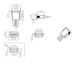 Врізний роз'єм USB Type C - PH2.0-4P гніздо мама вологозахисне 4 пін, фото 4
