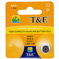Батарейка T&E AG3 LR41
