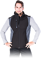 Безрукавка утепленная флисом, черная, 310г/м², SOFTSHELL, LEBER&HOLLMAN (12) L