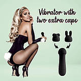 Мінівібратор FeelzToys Mister Bunny Black з двома насадками SO4438, фото 2