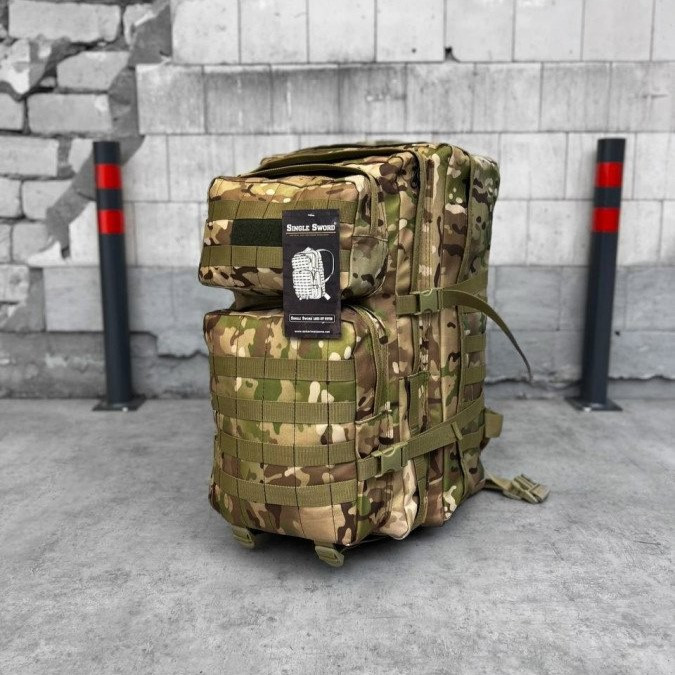 Армейский рюкзак 55л Single Sword мультикам, тактический рюкзае с системой Molle и карманами - фото 1 - id-p2077115838
