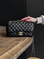 Женская сумка Chanel Black Gold (чёрная) роскошная сумочка на декоративной цепочке torba0032 cross