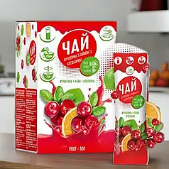 Концентрат чаю рідкий у стіках ТМ Смакуйте «Журавлина з лаймом та апельсином» 12 шт х 50 г / Чай концентрат