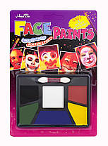 Фарби для обличчя 6 кольорів зі спонжем НВ-006А