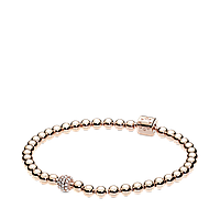 Серебряный браслет Pandora Бисер и Pavé с покрытием 14K розовым золотом 588342CZ