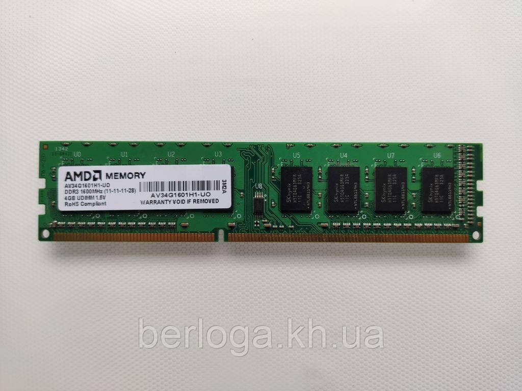 Модуль пам'яті AMD Memory DDR3 1600 4GB,BULK (AV34G1601H1-U0)