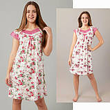 Жіноча нічна сорочка великих розмірів у кольорах із мереживом. Saimeiqi, фото 3