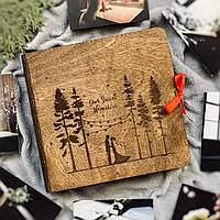Свадебный деревянный фотоальбом на подарок для близких, девушки, жены, парня, друзьям Код/Артикул 182