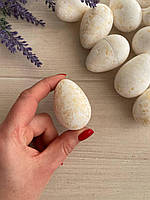 Яйца пенопластовые 3*5 см L00746 , белые с золотом
