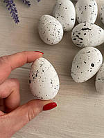 Яйца пенопластовые 3*5 см L00742 , белые с черным 12 шт
