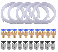 Тефлонова трубка Aokin для 3д принтера для нитки 1,75 мм + 2 фіттинга PC4-M6 + 2 фіттинга PC4-M10