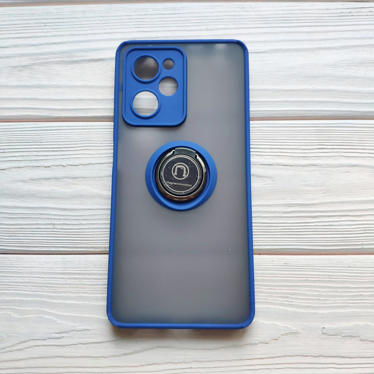 Чохол Armor Ring для Xiaomi Poco X5 Pro 5G протиударний з кільцем Темно-синій