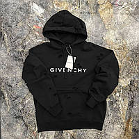 Мужская брендовая худи Givenchy с дырками черная | Стильные толстовки от Гивенчи