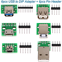 USB-адаптер типа B с квадратным интерфейсом, гнездо для модуля коммутационной платы DIP PCB
