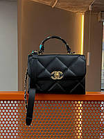 Женская сумка Chanel Classic Black Gold (чёрная) модная роскошная сумочка torba0254 cross