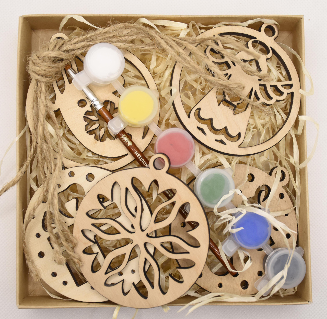 Набір ялинкових прикрас для розмальовування, фото 1