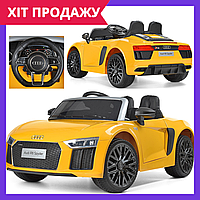 Электромобиль детский спортивный Audi с пультом управления Bambi M 3449EBLR-6 желтый